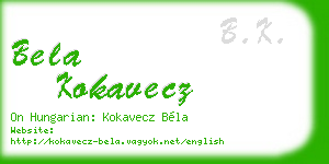 bela kokavecz business card